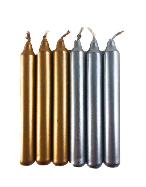 Gold & Silver Chime Candles, Set Of 3 Or 6 - image 1