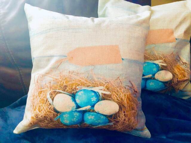 Easter Egg-Nest Decorative Pillow Covers - image 1