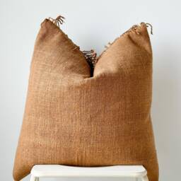 Handmade Hemp Pillow Cover Vintage Karen Tribal Design - 26x26 - thumbnail 2