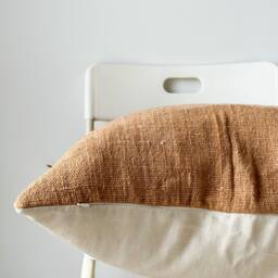 Handmade Hemp Pillow Cover Vintage Karen Tribal Design - 26x26 - thumbnail 3