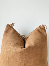 Handmade Hemp Pillow Cover Vintage Karen Tribal Design - 26x26 - thumbnail 1