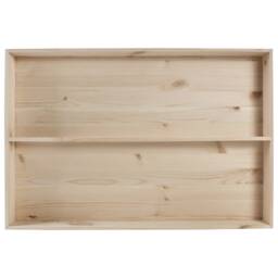 Wooden Shallow 2 Tier Trinket Shelving Unit - Spice Rack Display Shelf Compartment Collectors Tray Unpainted Lain Pine For Craft Diy - thumbnail 4
