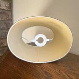 William Morris Strawberry Thief Indigo - Small Handmade Oval Lampshade Table Lamp - thumbnail 3