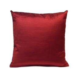 Deep Red Pillow, Throw Pillow Cover, Decorative Cushion Pillowcase, Accent Toss Velvet Modern - thumbnail 1