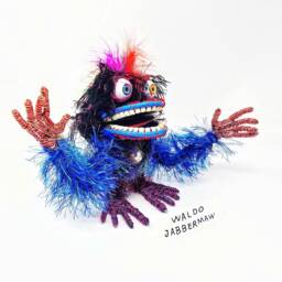 Blue Big-Mouthed Weirdo - Bendable Copper Wire Creature Fun, Unique, Fully Poseable Hand-Made Out Of Recycled & Repurposed Materials - thumbnail 2
