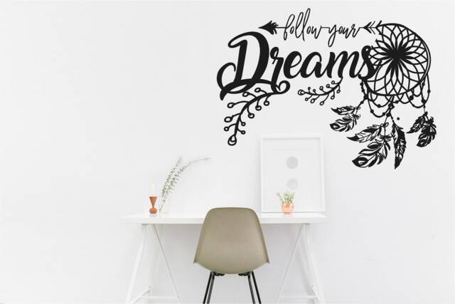 Follow Your Dreams Vinyl Wall Art, Decal, Sticker, Transfer, Mural, Removable, Decoration, Interior, Exterior, Peel & Stick, - 0884 - image 1