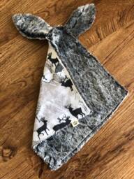 Bunny Ear Baby Blanket - Lovey Blankie Faux Fur Flannel Keepsake Security Soft Gift Baby Blanket Toddler