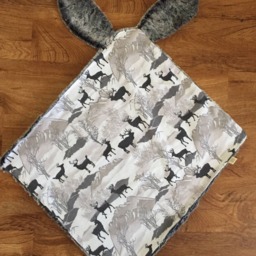 Bunny Ear Baby Blanket - Lovey Blankie Faux Fur Flannel Keepsake Security Soft Gift Baby Blanket Toddler - thumbnail 3