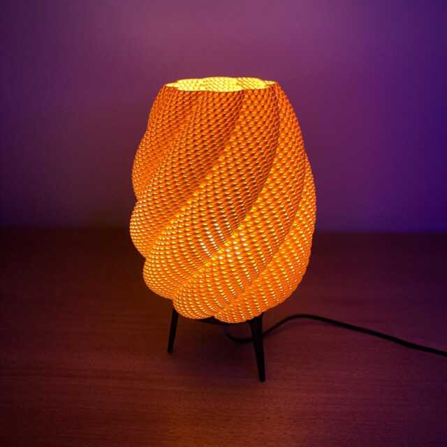 Makena Table Lamp, Modern Ripple Mesh Solid Contemporary 3D Printed Lighting - image 1