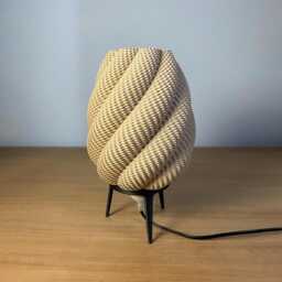 Makena Table Lamp, Modern Ripple Mesh Solid Contemporary 3D Printed Lighting - thumbnail 4