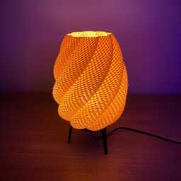 Makena Table Lamp, Modern Ripple Mesh Solid Contemporary 3D Printed Lighting