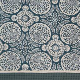 Teal Cream Floral Valance 17x54 - Joel Dewberry Curtain Handmade Window Topper Alter Dressing Drapes Home Kitchen D??cor Custom Job - thumbnail 3