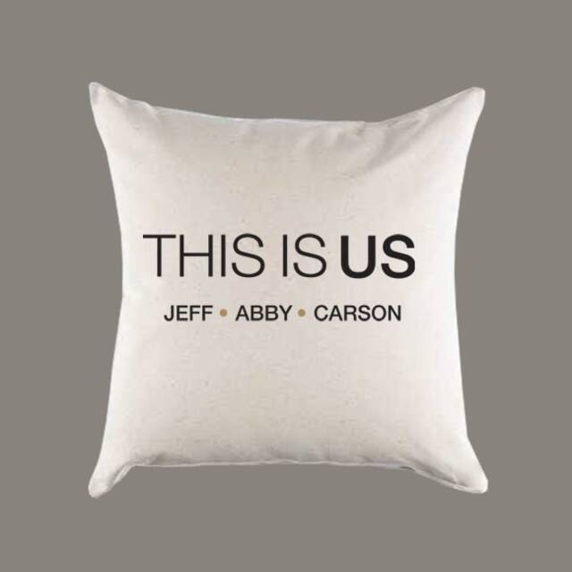 This Is Us Family Names Personalized Canvas Pillow Or Cover - Throw Home Decor Housewarming Gift - image 1