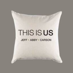 This Is Us Family Names Personalized Canvas Pillow Or Cover - Throw Home Decor Housewarming Gift - thumbnail 1