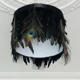 Black Feather Light Lamp Shade - thumbnail 2