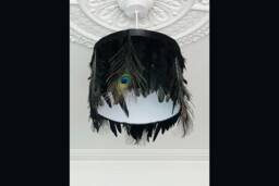 Black Feather Light Lamp Shade - thumbnail 1
