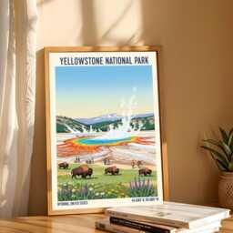 Yellowstone National Park, Wyoming Travel Poster - Usa American Vintage Art Print - thumbnail 3