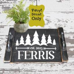 Custom Camper Vinyl Decal, Pine Tree Decal Monogram, Personalized Gift, Rv Motorhome Decal, Family Name Wall Camping Decor - thumbnail 3