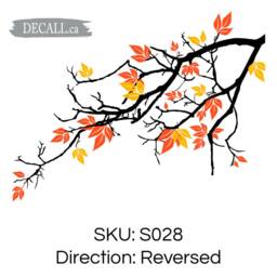 Pretty Autumnal Branch - Beautiful Fall View Maple Leaves Tree Wall Decal Decor Removable Vinyl Decals S028 - thumbnail 4