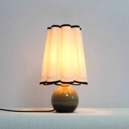 Handmade Beige Fabric Lampshade With Black Trim-6# - thumbnail 4