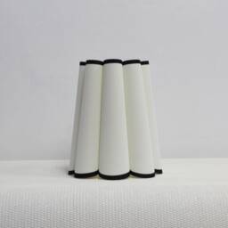 Handmade Beige Fabric Lampshade With Black Trim-6# - thumbnail 1