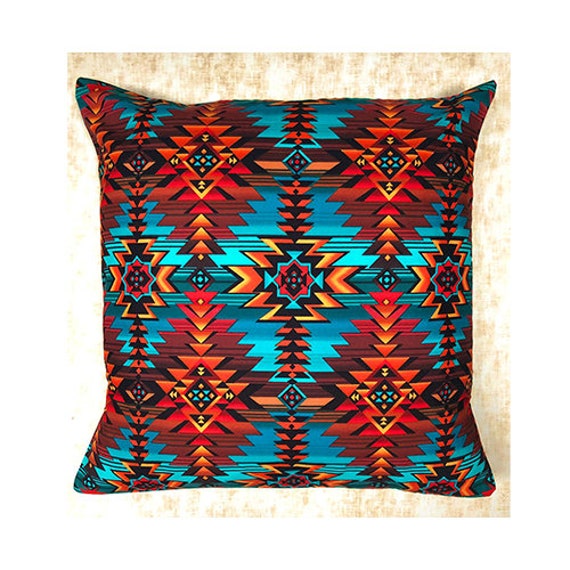 Beautiful Colours in Our Navajo, Cherokee Inspired Material ~ Cushion Cover Fits An 18 - image 1