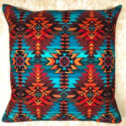 Beautiful Colours in Our Navajo, Cherokee Inspired Material ~ Cushion Cover Fits An 18 - thumbnail 2