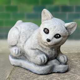 Concrete Kitten Sculpture Stone Puppy Cat Figurine Outdoor Kitty Statue Garden Pet Decor Cement Ornament Art Handmade - thumbnail 1