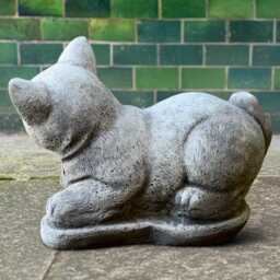 Concrete Kitten Sculpture Stone Puppy Cat Figurine Outdoor Kitty Statue Garden Pet Decor Cement Ornament Art Handmade - thumbnail 4