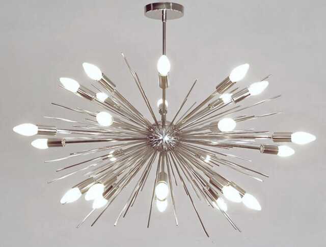 Handmade Large Mid Century Sputnik Chandelier - Spurchin Statement Celing Light Hall Dining - image 1