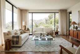 Gray Chevron Patchwork Cowhide Rug