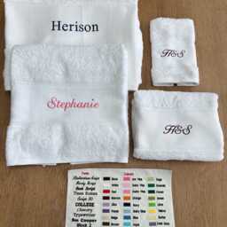 Personalised Towel With Custom Embroidery Luxury Monogrammed Bath Hand Sheet - thumbnail 2