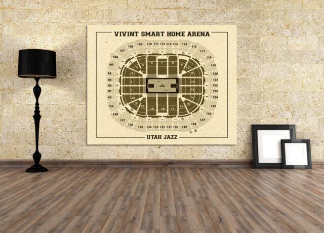 Vintage Vivint Arena Seating Chart Print Utah Jazz Art - image 1