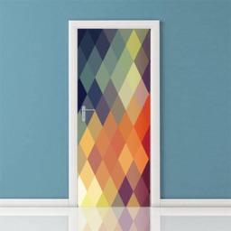 Abstract Modern Wall Decal, Shapes Sticker, Door Decor, Mural, Cover Wrap Home Decor - thumbnail 1