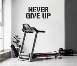 Inspirational Gym Wall Decal, Fitness Classroom Decor, Design, Never Give Up, Physical Therapy Office Sign - thumbnail 1