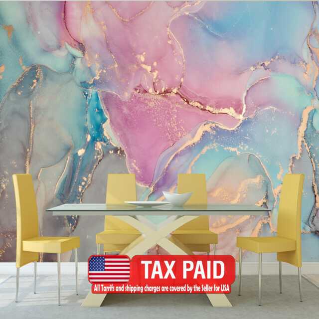 Abstract Marble Texture Wall Mural Ink Color, Peel & Stick Wallpaper - image 1