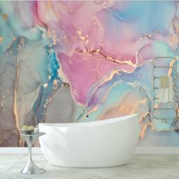 Abstract Marble Texture Wall Mural Ink Color, Peel & Stick Wallpaper - thumbnail 2