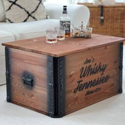 Coffee Table Chest Wooden Box Vintage Shabby Chic - thumbnail 2