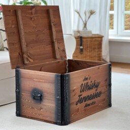 Coffee Table Chest Wooden Box Vintage Shabby Chic - thumbnail 4