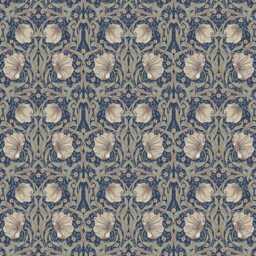 Custom Made William Morris Pimpernel Navy Blackout Lining Curtains 3 - thumbnail 3