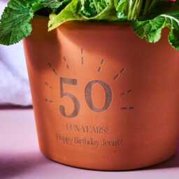 Personalized Milestone Birthday Terracotta Plant Pot, Engraved Number - thumbnail 2