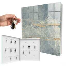 Marble Texture Key Cabinet For Home, Gray Industrial Box, Modern Textures, Lovers Of Interiors - thumbnail 2