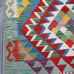 Classic Rug, Handmade Artisan Afghan Turkish Scandinavian Navajo Bohemian Wool Flatweave Multicolour Kilim Rug 156x100 cm - thumbnail 4