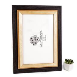 Black & Natural Picture Frame Custom Sizes Available, Two Toned Frame - thumbnail 2