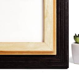 Black & Natural Picture Frame Custom Sizes Available, Two Toned Frame - thumbnail 3