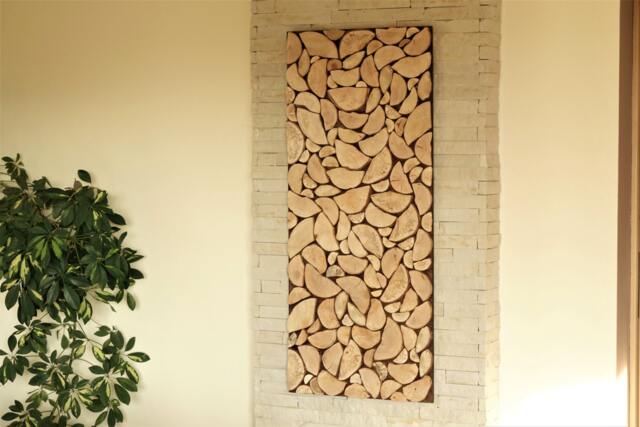 Wood Art Chopped Slices Panel, Environment Wall Art, Sliced Nature Hanging, Holzwand Kunst - image 1
