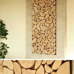 Wood Art Chopped Slices Panel, Environment Wall Art, Sliced Nature Hanging, Holzwand Kunst - thumbnail 4
