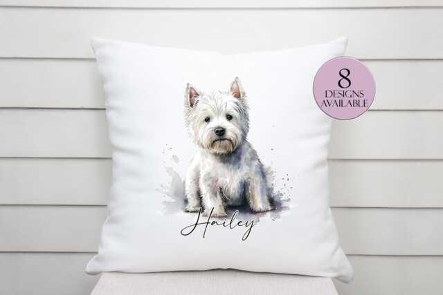Watercolour West Highland Terrier Cushion - The Perfect Westie Lover Gift - image 1