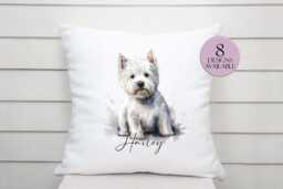 Watercolour West Highland Terrier Cushion - The Perfect Westie Lover Gift - thumbnail 1
