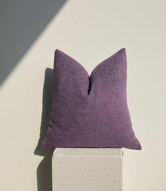 Lavender Purple Linen Pillow, Cotton Soft Fabric, Throw Pillow Cover, Cushion, Textured Custom Size - image 1